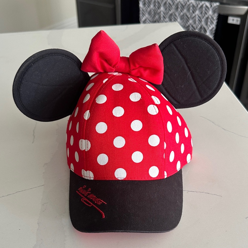 Disney Red and Black Minnie Mouse Polka Dot Cap